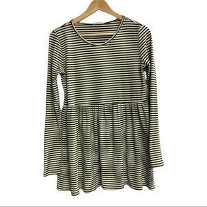 FLAMINGO URBAN,Green & Ivory striped dress, Sz L‎
